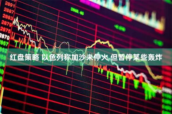 红盘策略 以色列称加沙未停火 但暂停某些轰炸